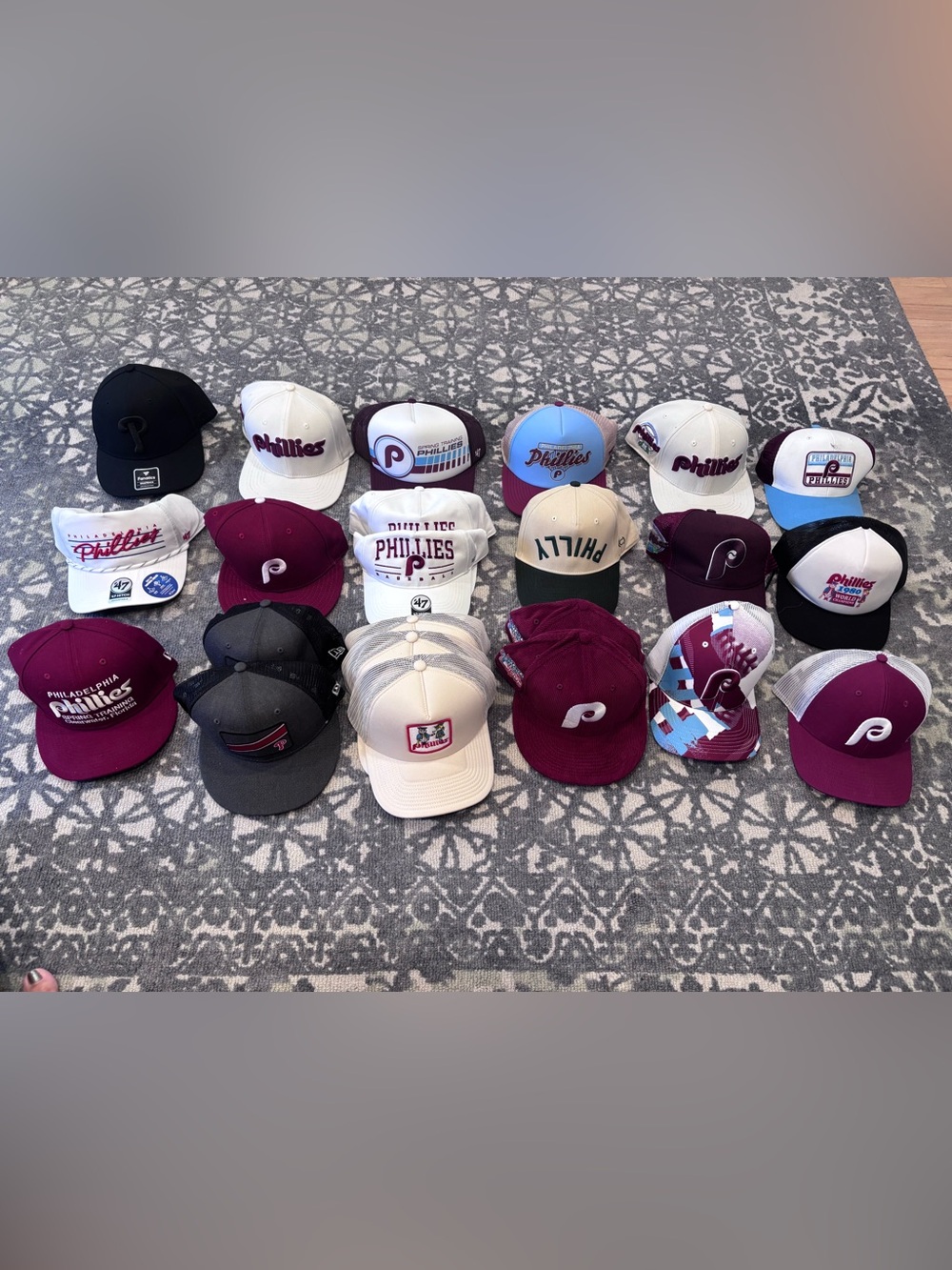 Set of 23 Philadelphia Phillies hats NEW